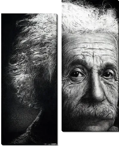 Модульная картина Ч/б портрет Альберта Эйнштейна