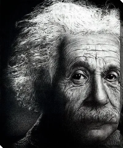 Постер Ч/б портрет Альберта Эйнштейна