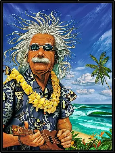 Картина Альберт Эйнштейн на тропическом отсрове