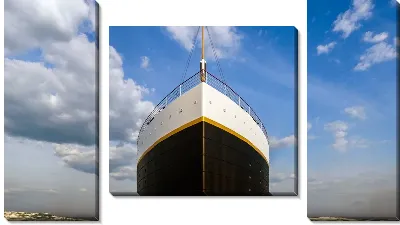 Модульная картина Носовая часть Титаника на фоне облаков