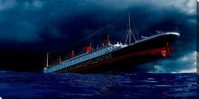 Картина маслом Крушение корабля Титаник