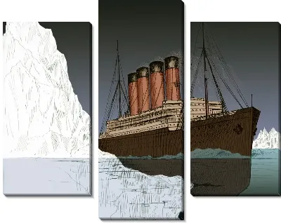 Модульная картина Титаник и айсберг