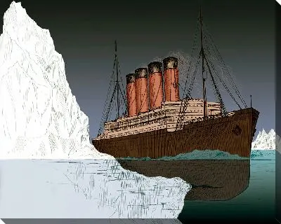 Титаник и айсберг