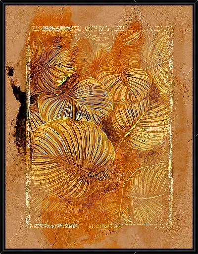 Картина Золотые листья монстеры