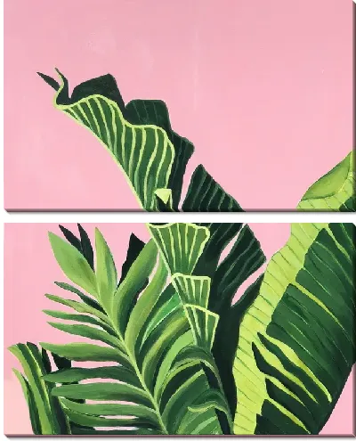 Модульная картина Листья различных пальм