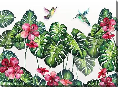 Монстера и колибри
