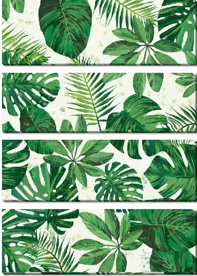 Модульная картина Листья зеленых пальм