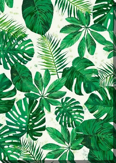 Картина маслом Листья зеленых пальм