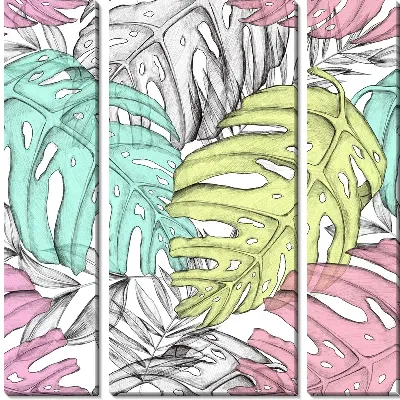 Модульная картина Рисунок монстера