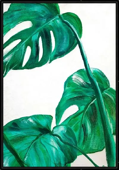 Картина Три листа монстеры