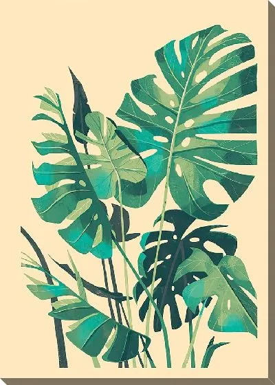 Картина маслом Монстера №2