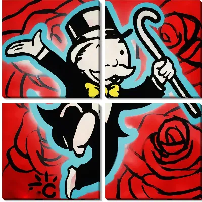 Картина Дядюшка Пеннибэгс на красном фоне