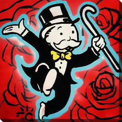 Картина Дядюшка Пеннибэгс на красном фоне