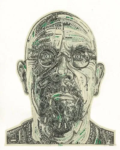 Плакат Голова из долларов