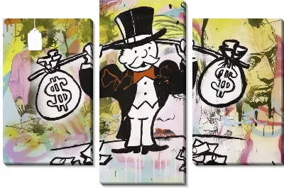 Картина Пеннибэгс тягает мешки с деньгами