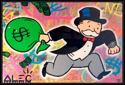 Картина Милберн Пеннибэгс бежит с мешком денег