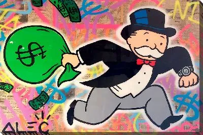 Картина Милберн Пеннибэгс бежит с мешком денег