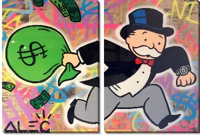 Милберн Пеннибэгс бежит с мешком денег