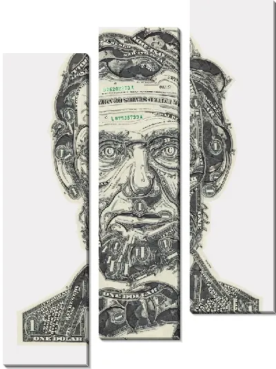 Модульная картина Линкольн из долларов