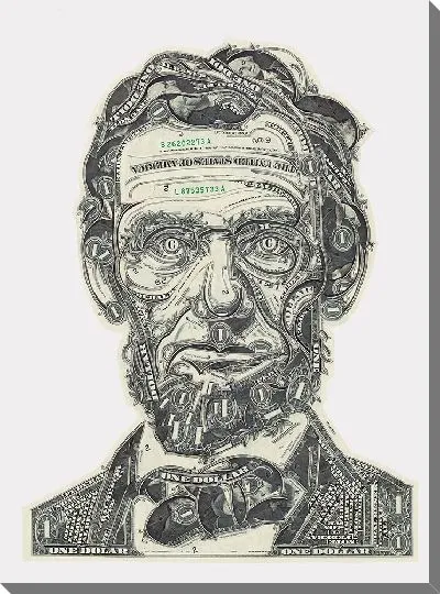 Постер Линкольн из долларов