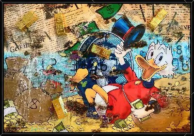 Картина Скрудж Макдак купается в деньгах