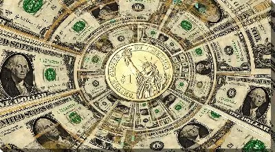 Картина маслом Водоворот долларов