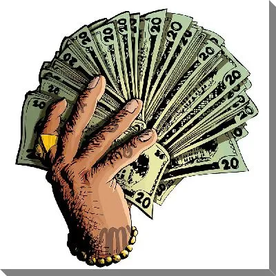 Веер из долларов
