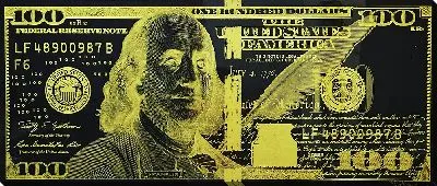 Картина маслом 100 долларов с инверсией цвета