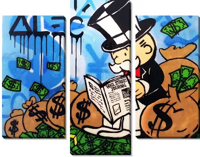 Картина Милберн Пеннибэгс сидит на мешках с деньгами