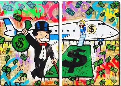 Картина Милберн Пеннибэгс на пути к самолету