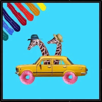 Два жирафа в авто