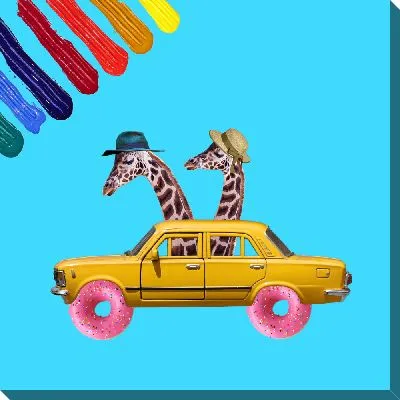 Два жирафа в авто