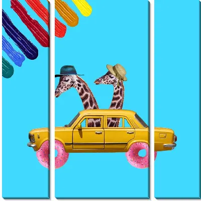 Два жирафа в авто