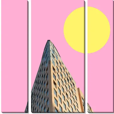 Модульная картина Угол здания и солнце