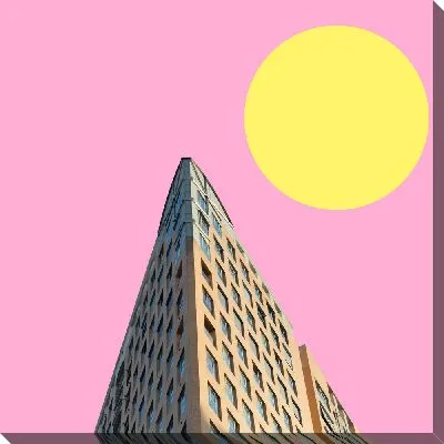 Постер Угол здания и солнце