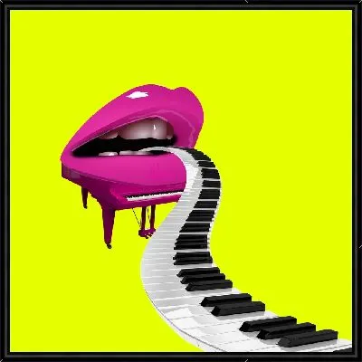 Клавиши фортепиано из губ