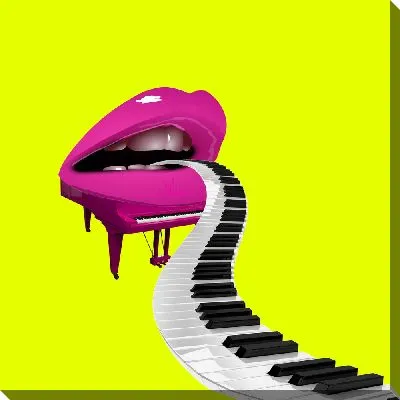 Клавиши фортепиано из губ