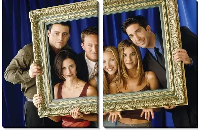 Модульная картина Друзья за багетной рамкой