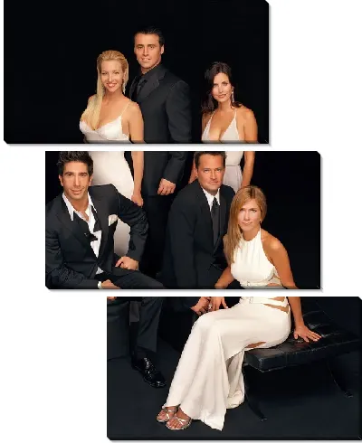 Модульная картина Друзья на черном фоне