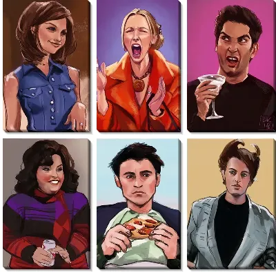 Модульная картина Карикатуры на друзей