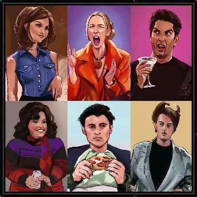 Картина Карикатуры на друзей