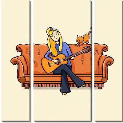 Модульная картина Фиби исполняет песню "Драный кот"