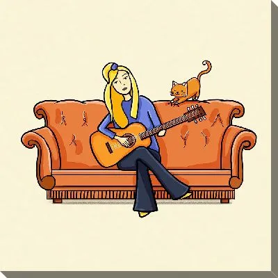 Картина маслом Фиби исполняет песню "Драный кот"