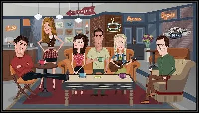 Картина Герои сериала "Друзья" в любимом кафе
