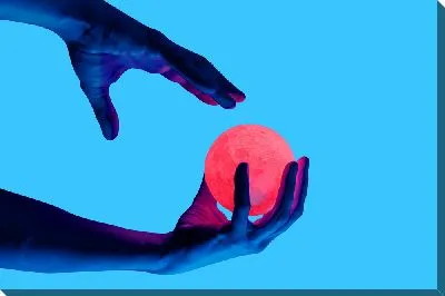 Картина маслом Неоновый шар в руках