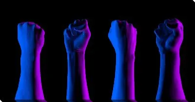 Картина маслом Неоновый кулаки