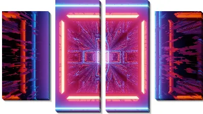 Модульная картина Неоновый сюжет