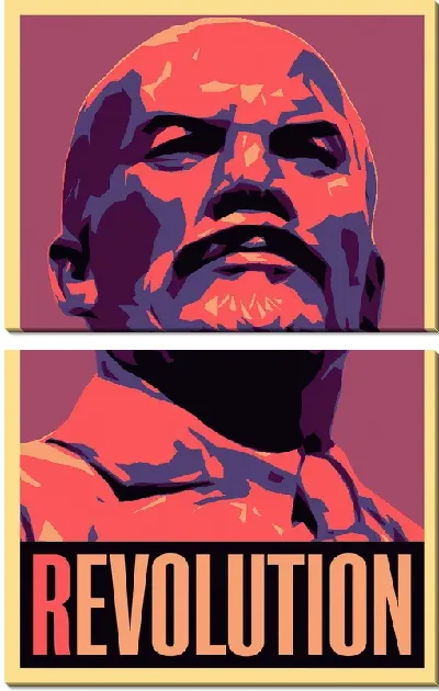 Модульная картина Ленин в поп-арт стиле