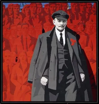 Картина Ленин на фоне красной толпы