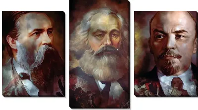 Модульная картина Ленин, Маркс и Энгельс